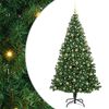 vidaXL Mű kar&aacute;csonyfa 300 LED-del Z&ouml;ld 180 cm PVC &eacute;s Ac&eacute;l &eacute;s Műanyag