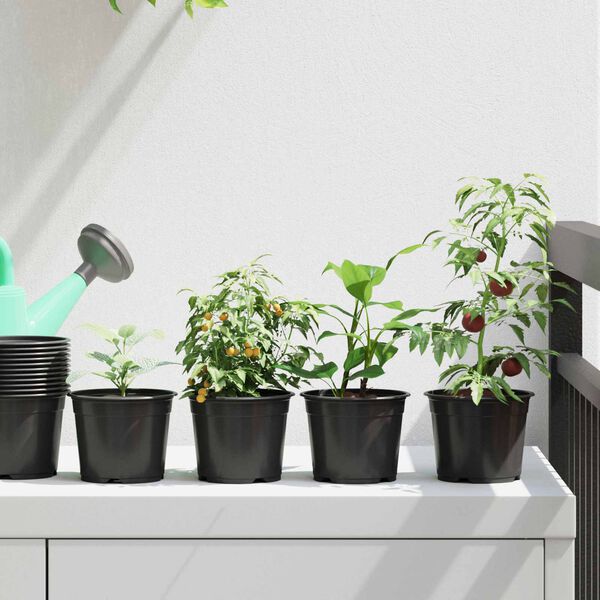 vidaXL Vir&aacute;g Cser&eacute;p 100 pcs Fekete &Oslash; 15 x 12.5 cm Műanyag