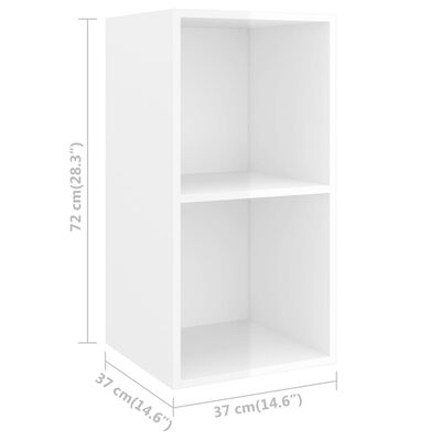 vidaXL 4 db magasfényű fehér forgácslap fali TV-szekrény