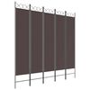 vidaXL 5 paneles barna sz&ouml;vet parav&aacute;n 200x200 cm