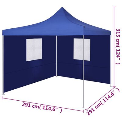 vidaXL kék színű összecsukható sátor 2 fallal 3 x 3 méter