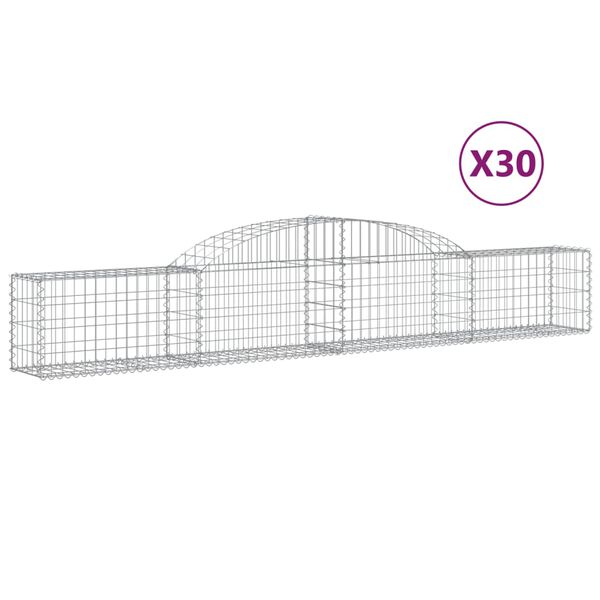 vidaXL 30 db &iacute;ves horganyzott vas gabion kos&aacute;r 300x30x40/60 cm