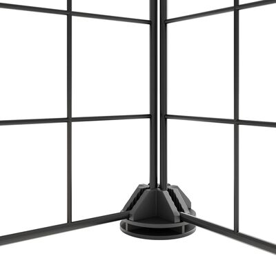 vidaXL 8-paneles fekete acél kisállatketrec 35 x 35 cm