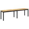 vidaXL Kerti pad 161 x 35 x 45 cm T&ouml;m&ouml;r Ak&aacute;cfa Feh&eacute;r &eacute;s Fekete
