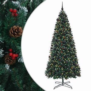 vidaXL Zsan&eacute;ros műfenyő d&iacute;szg&ouml;mb&ouml;kkel 500 cm 900 LED Meleg feh&eacute;r