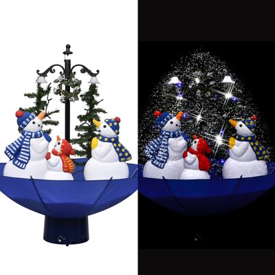 vidaXL kék PVC havazó karácsonyfa ernyő alakú talppal 75 cm