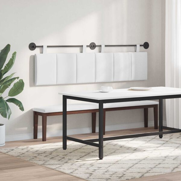 vidaXL Fali Fejt&aacute;mla Falra szerelhető Feh&eacute;r 190 x 55 x 5 cm sz&ouml;vet