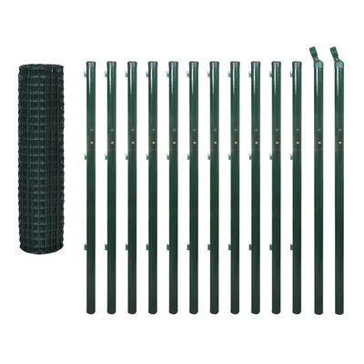 vidaXL Euro Fence zöld acélkerítés 25 x 1,7 m