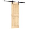 vidaXL Cs&uacute;sz&oacute; ajt&oacute; Term&eacute;szetes &eacute;s Fekete 70 x 210 cm Szil&aacute;rd Fenyőfa