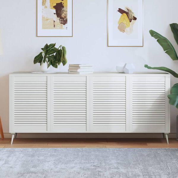 vidaXL 4 db feh&eacute;r t&ouml;m&ouml;r fenyőfa lamell&aacute;s szekr&eacute;nyajt&oacute; 69 x 49,4 cm