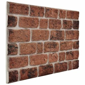 vidaXL Fali panelek 10 pcs Barna T&eacute;gla 100 x 50 cm EPS Hab