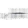vidaXL 44 paneles fekete ac&eacute;l kis&aacute;llatketrec ajt&oacute;val 175 x 105 x 70 cm