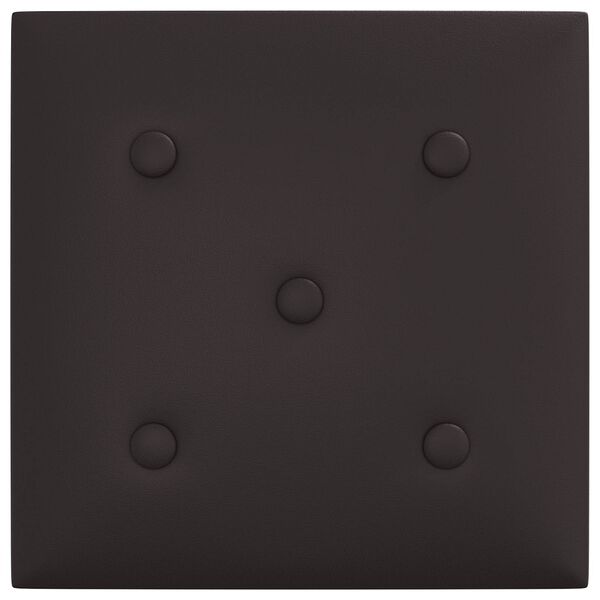 vidaXL Fali Fejt&aacute;mla 12 pcs Fekete 30 x 30 cm Műbőr