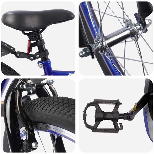 vidaXL Gyerek Bicikli 18 H&uuml;velyk 5-7 &eacute;ves korig S&ouml;t&eacute;t k&eacute;k