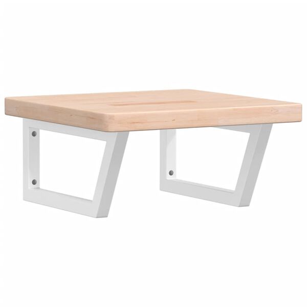 vidaXL acél és tömör tölgyfa falra szerelhető mosdópolc