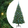 vidaXL Mű kar&aacute;csonyfa 300 LED-del Z&ouml;ld 180 cm PVC &eacute;s Ac&eacute;l &eacute;s Műanyag