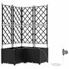 vidaXL Kerti cser&eacute;p 3 db Fekete 80 x 80 x 142 cm PP