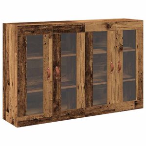 vidaXL Fali Szekr&eacute;nyek 2 db &Ouml;reg fa 69,5 x 34 x 90 cm Szerelt Fa