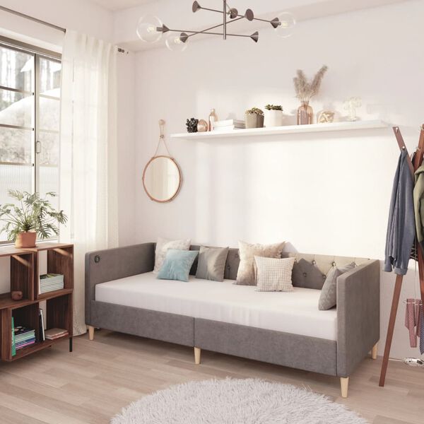 vidaXL vil&aacute;gossz&uuml;rke USB-s sz&ouml;vetbor&iacute;t&aacute;s&uacute; d&iacute;v&aacute;ny matraccal 90 x 200 cm