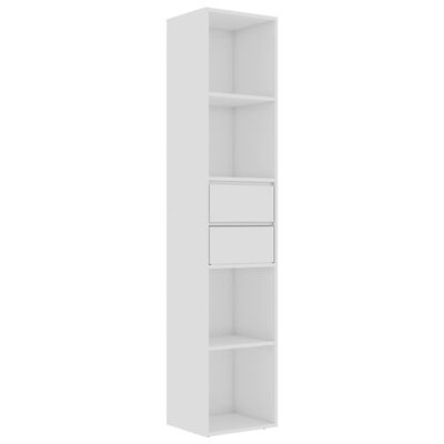 vidaXL magasfényű fehér forgácslap könyvszekrény 36 x 30 x 171 cm
