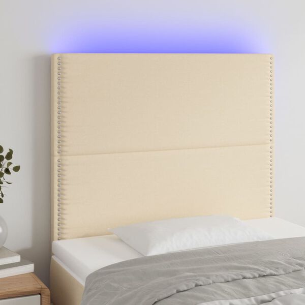 vidaXL kr&eacute;msz&iacute;nű sz&ouml;vet LED-es fejt&aacute;mla 80x5x118/128 cm