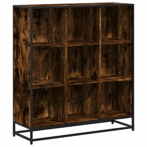 vidaXL f&uuml;st&ouml;s t&ouml;lgy szerelt fa &eacute;s f&eacute;m k&ouml;nyvszekr&eacute;ny 97,5x33x107,5 cm
