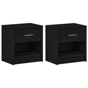 vidaXL 2 db fekete &eacute;jjeliszekr&eacute;ny fi&oacute;kkal 39x28x41 cm