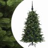 vidaXL Műkar&aacute;csonyfa g&ouml;mbbel 120 cm 150 LED Meleg feh&eacute;r PVC &eacute;s f&eacute;m