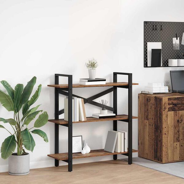 vidaXL K&ouml;nyvespolc &Ouml;reg fa 100 x 33,5 x 102 cm Faanyag