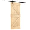 vidaXL Cs&uacute;sz&oacute; ajt&oacute; Term&eacute;szetes &eacute;s Fekete 85 x 210 cm Szil&aacute;rd Fenyőfa