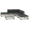 vidaXL 6-r&eacute;szes sz&uuml;rke polyrattan kerti b&uacute;torszett p&aacute;rn&aacute;kkal
