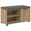 vidaXL Cipőpad P&aacute;rn&aacute;val K&eacute;zműves T&ouml;lgy 80 x 38 x 46 cm Szerelt Fa