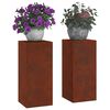 vidaXL N&ouml;v&eacute;ny&aacute;llv&aacute;ny 2 pcs Rozsd&aacute;s 24 x 24 x 55 cm Időj&aacute;r&aacute;s&aacute;ll&oacute; ac&eacute;l