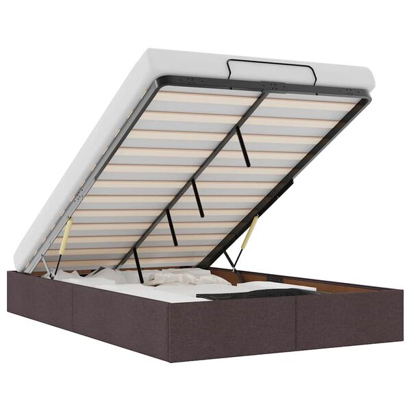 vidaXL Ottom&aacute;n s&ouml;t&eacute;tbarna sz&ouml;vet &aacute;gykeret matrac n&eacute;lk&uuml;l 120x200 cm