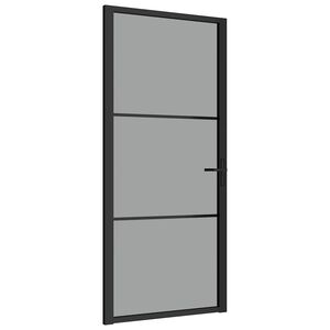 vidaXL fekete ESG &uuml;veg &eacute;s alum&iacute;nium belt&eacute;ri ajt&oacute; 93 x 201,5 cm