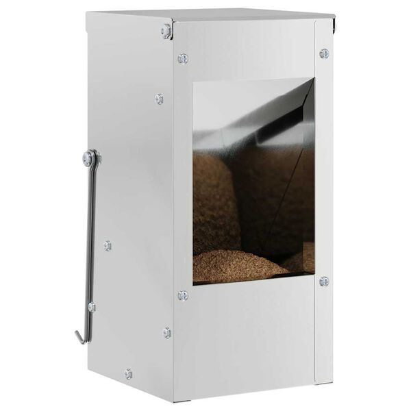 vidaXL Ny&uacute;l Etető Ez&uuml;st 12,5 x 12,5 x 25 cm Horganyzott ac&eacute;l