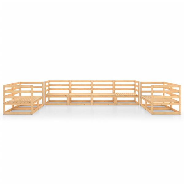 vidaXL 8 r&eacute;szes t&ouml;m&ouml;r fenyőfa kerti &uuml;lőgarnit&uacute;ra