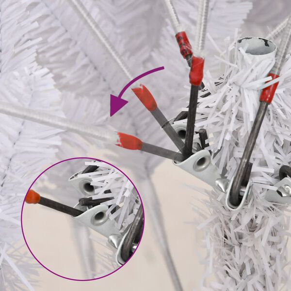 vidaXL feh&eacute;r csukl&oacute;p&aacute;ntos műkar&aacute;csonyfa &aacute;llv&aacute;nnyal 270 cm