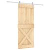 vidaXL Cs&uacute;sz&oacute; ajt&oacute; Term&eacute;szetes &eacute;s Feh&eacute;r 85 x 210 cm Szil&aacute;rd Fenyőfa