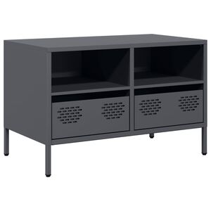 vidaXL antracitsz&uuml;rke hidegen hengerelt ac&eacute;l TV-szekr&eacute;ny 68x39x43,5 cm