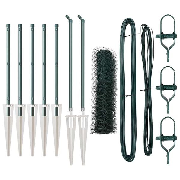 vidaXL Ker&iacute;t&eacute;soszlop Z&ouml;ld 10 x 0,6 m (50 mm r&aacute;cs) Ac&eacute;l &eacute;s PVC