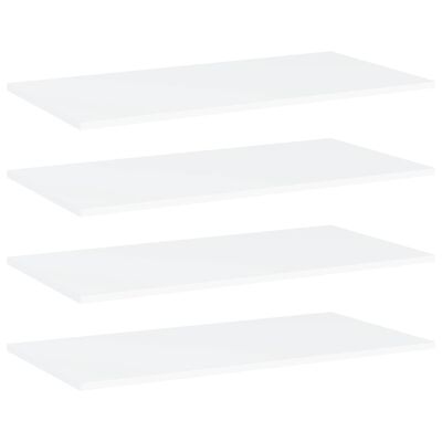 vidaXL 4 db fehér forgácslap könyvespolc lap 80 x 40 x 1,5 cm