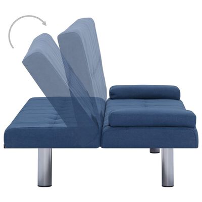 vidaXL kék poliészter kanapéágy két párnával
