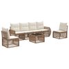 vidaXL Kerti Kanap&eacute; Szett 7 pcs Beige &eacute;s Kr&eacute;msz&iacute;nű polirattan