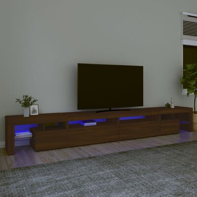 vidaXL barna tölgy színű TV-szekrény LED-lámpákkal 290x36,5x40 cm
