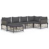 vidaXL 6 r&eacute;szes antracitsz&uuml;rke polyrattan kerti &uuml;lőgarnit&uacute;ra p&aacute;rn&aacute;kkal