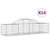 vidaXL 14 db íves horganyzott vas gabion kosár 200x50x40/60 cm