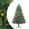 vidaXL Műfenyő vil&aacute;g&iacute;t&aacute;ssal &eacute;s g&ouml;mbk&eacute;szlettel Z&ouml;ld 150 cm PVC &eacute;s PE