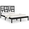 vidaXL Double fekete t&ouml;m&ouml;r fa &aacute;gykeret 135 x 190 cm