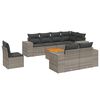 vidaXL 9 r&eacute;szes sz&uuml;rke polyrattan kerti &uuml;lőgarnit&uacute;ra p&aacute;rn&aacute;kkal